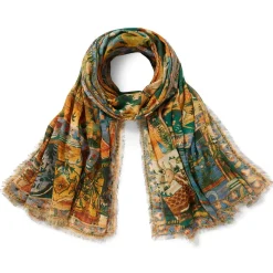 The Met Store Persian Pictorial Textile Oversize Oblong Scarf* Scarves & Wraps