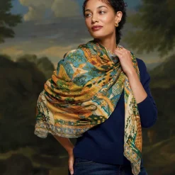 The Met Store Persian Pictorial Textile Oversize Oblong Scarf* Scarves & Wraps