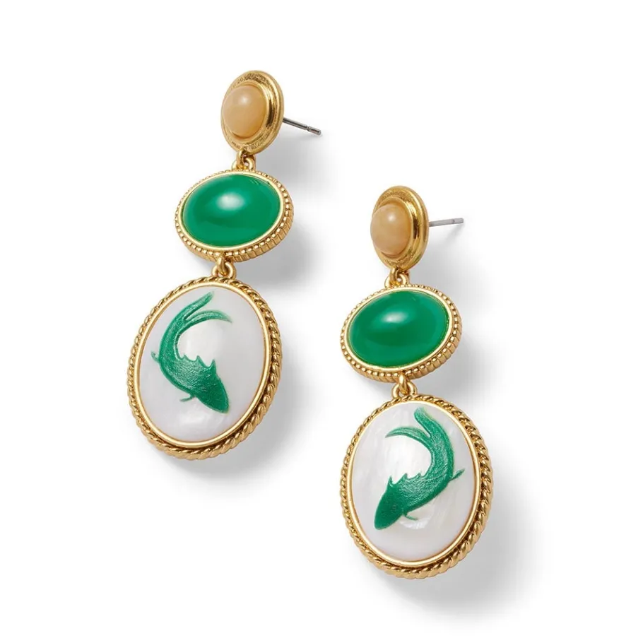 The Met Store Qing Bottle Fish Cameo Drop Earrings* Earrings
