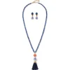 The Met Store Qing Bottle Lariat Necklace and Floral Drop Earrings Set* Jewelry Sets