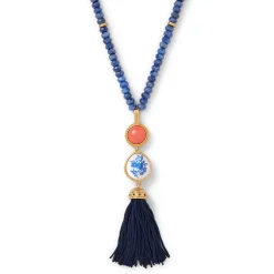 The Met Store Qing Bottle Lariat Necklace and Floral Drop Earrings Set* Jewelry Sets