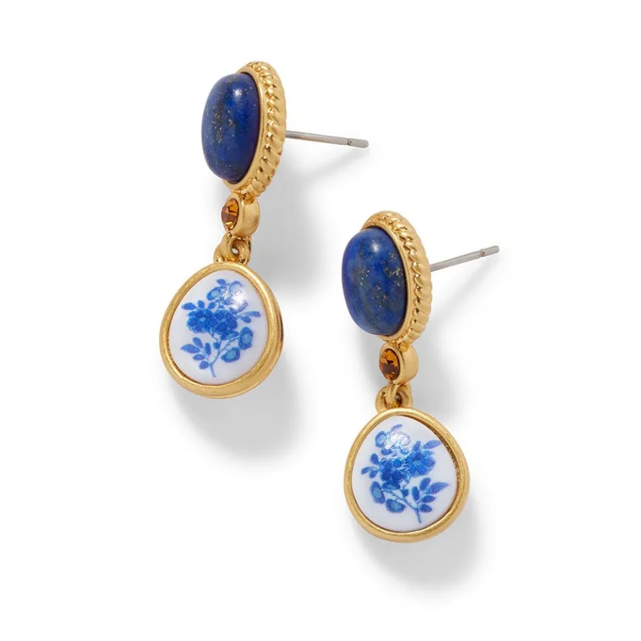 The Met Store Qing Bottle Lariat Necklace and Floral Drop Earrings Set* Jewelry Sets