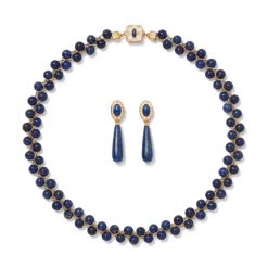 The Met Store Spanish Baldric Lapis Braided Necklace and Elongated Drop Earrings Set* Jewelry Sets