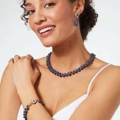 The Met Store Spanish Baldric Lapis Braided Necklace and Elongated Drop Earrings Set* Jewelry Sets