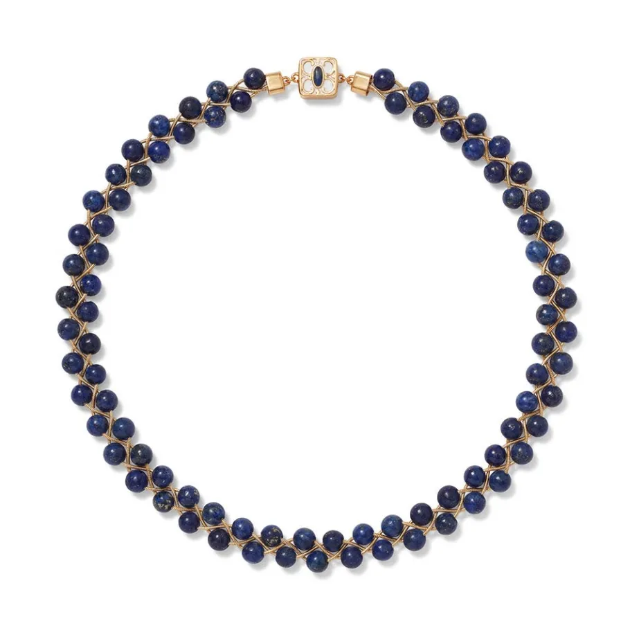The Met Store Spanish Baldric Lapis Braided Necklace and Elongated Drop Earrings Set* Jewelry Sets