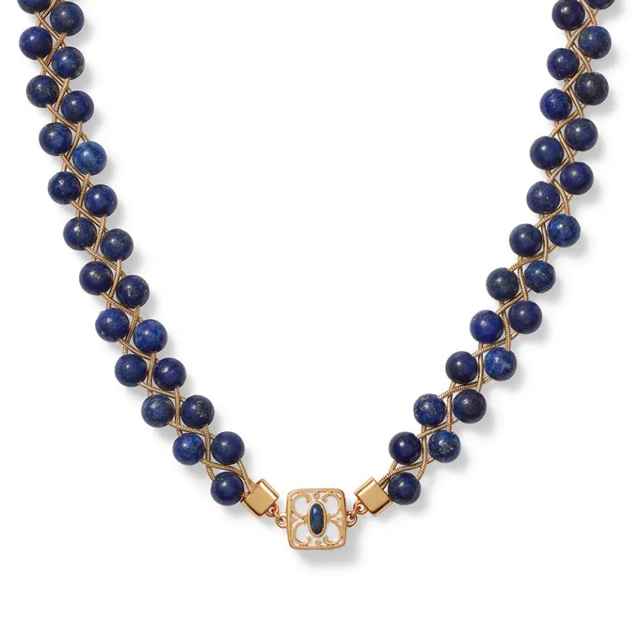 The Met Store Spanish Baldric Lapis Braided Necklace and Elongated Drop Earrings Set* Jewelry Sets