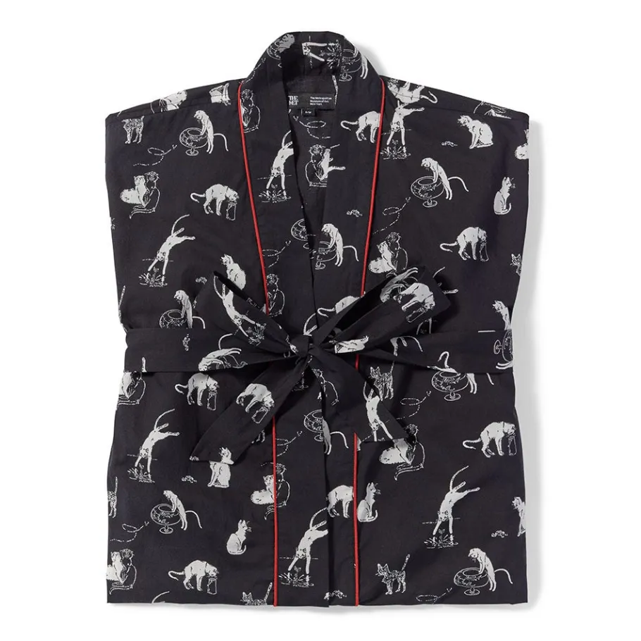 The Met Store Steinlen Cats Unisex Cotton Robe* Clothing
