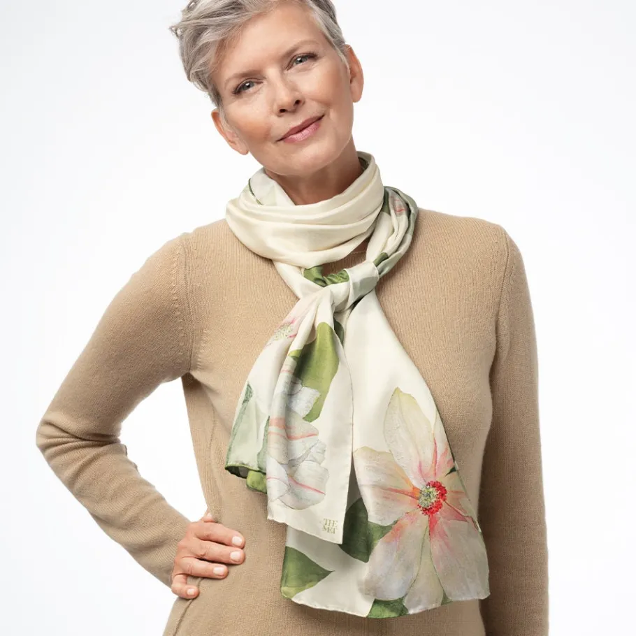 The Met Store Studies of Magnolias Oblong Silk Scarf* Scarves & Wraps