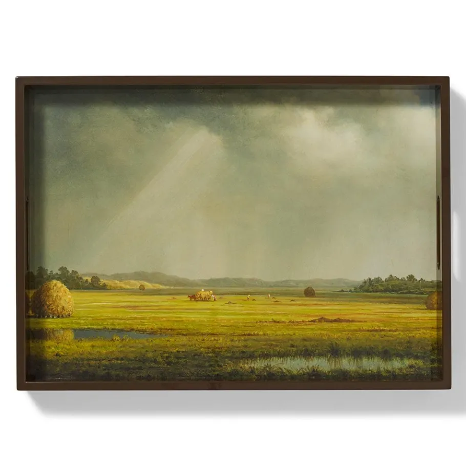 The Met Store Sublime Landscapes Heade Newburyport Meadows Large Lacquer Tray* Tableware|Decorative Accents