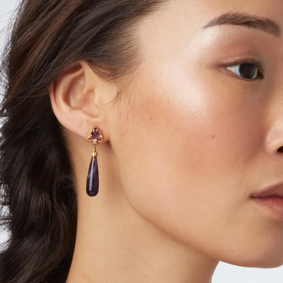 The Met Store Turkish Amethyst Drop Earrings* Earrings