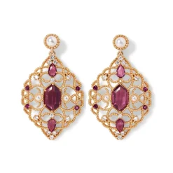 The Met Store Turkish Amethyst Long Pendant Necklace and Statement Earrings Set* Jewelry Sets