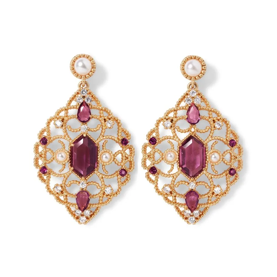 The Met Store Turkish Amethyst Long Pendant Necklace and Statement Earrings Set* Jewelry Sets