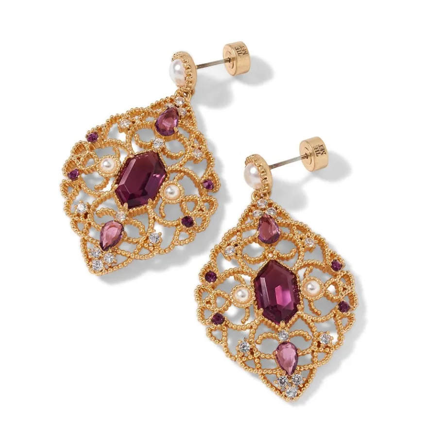 The Met Store Turkish Amethyst Long Pendant Necklace and Statement Earrings Set* Jewelry Sets