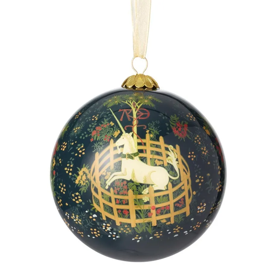 The Met Store Unicorn in a Garden Hand-Painted Glass Ornament* Ornaments