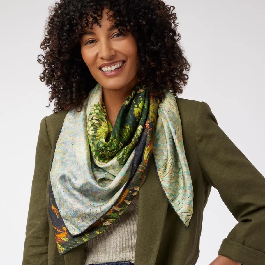 The Met Store Van Gogh Stylized Nature Double-Sided Square Silk Scarf* Scarves & Wraps