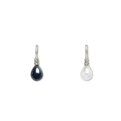 The Met Store Venus Pearl Silver Drop Earrings, Black/White* Earrings