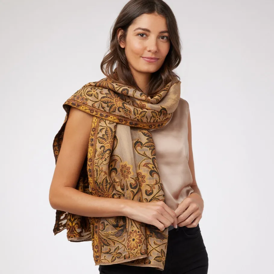 The Met Store Victorian Foliate Jacquard Shawl* Scarves & Wraps