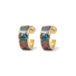 The Met Store William Morris Blackthorn Enamel Hoop Earrings* Earrings