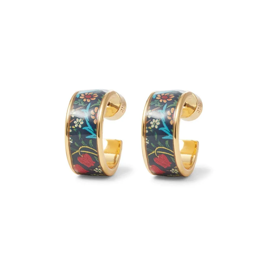 The Met Store William Morris Blackthorn Enamel Hoop Earrings* Earrings