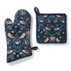 The Met Store William Morris Strawberry Thief Pot Holder and Oven Mitt Set* Tableware