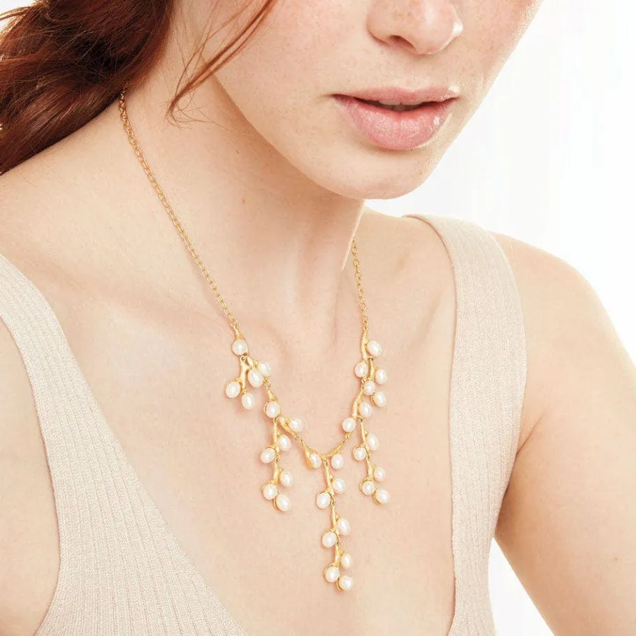 The Met Store Willow Catkins Pearl Bib Necklace and Drop Earrings Set* Jewelry Sets