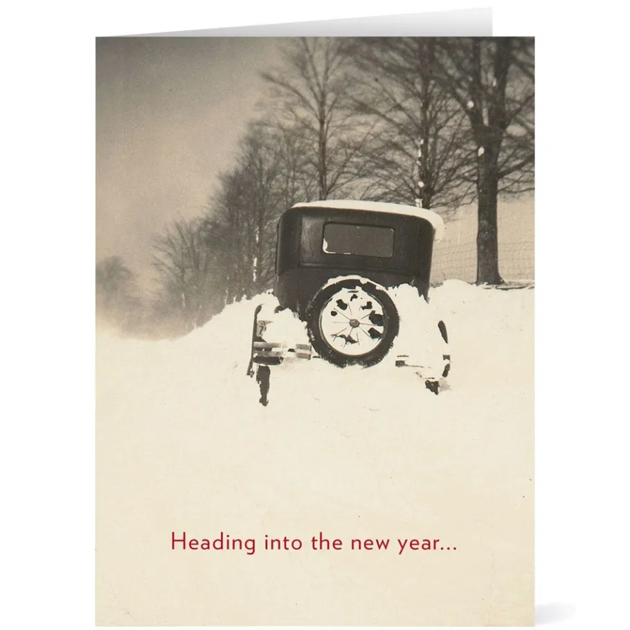 The Met Store Winter Scene with Vintage Auto Holiday Cards* Holiday Cards